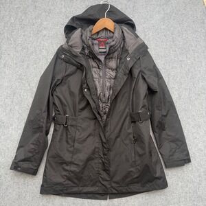 Gerry Womens 3-in-1 Systems Jacket Black Puffer Vest Parka Hooded Medium 1600770